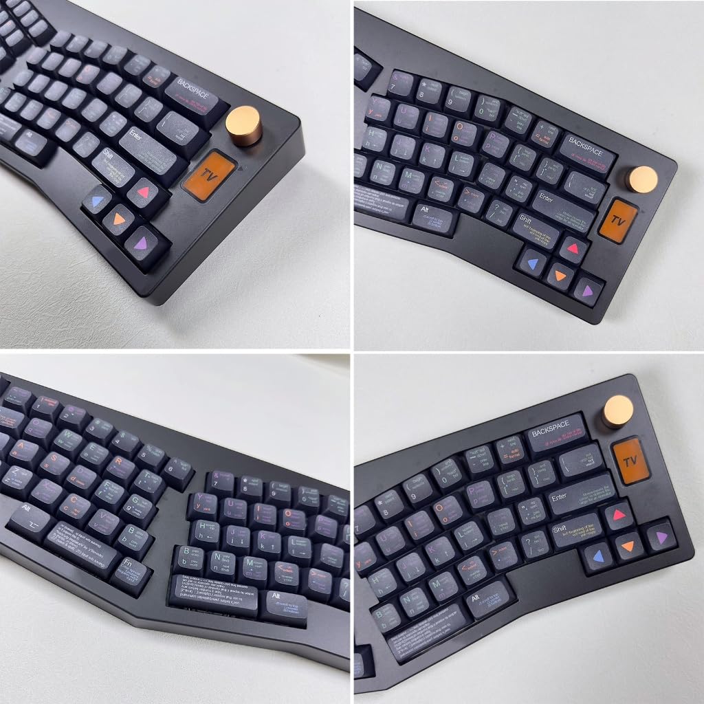 XDA Profile PBT Keycaps Set per programmatori Sublimato a caldo Finitura nera Tastiera Meccanica Keycaps 128PCS