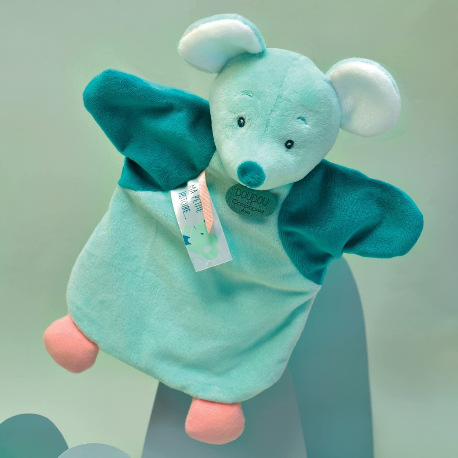 Doudou et Compagnie - Doudou marionnette - Souris - Verte- DC4005 - 2