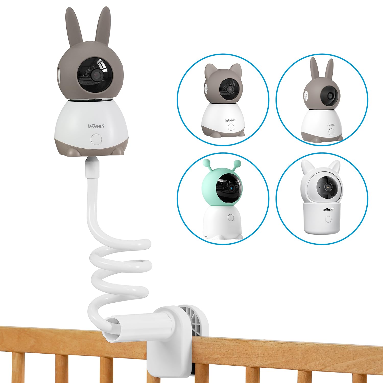 ieGeek Babykamera-Halterung, Monitor/Kamera/Handy/Babykamera-Halterung, flexibel, geeignet für Kinderbetten, kompatibel mit Baby 1T/Baby 5/7