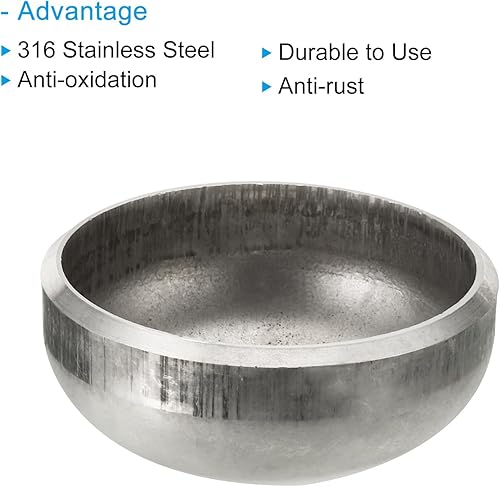 Miniatura 4 de PATIKIL Tapa de extremo de tubo, 1 tapa de extremo de tubo de acero inoxidable 316, tapa de montaje redonda de 2.008 in (2 pulgadas), cubierta de