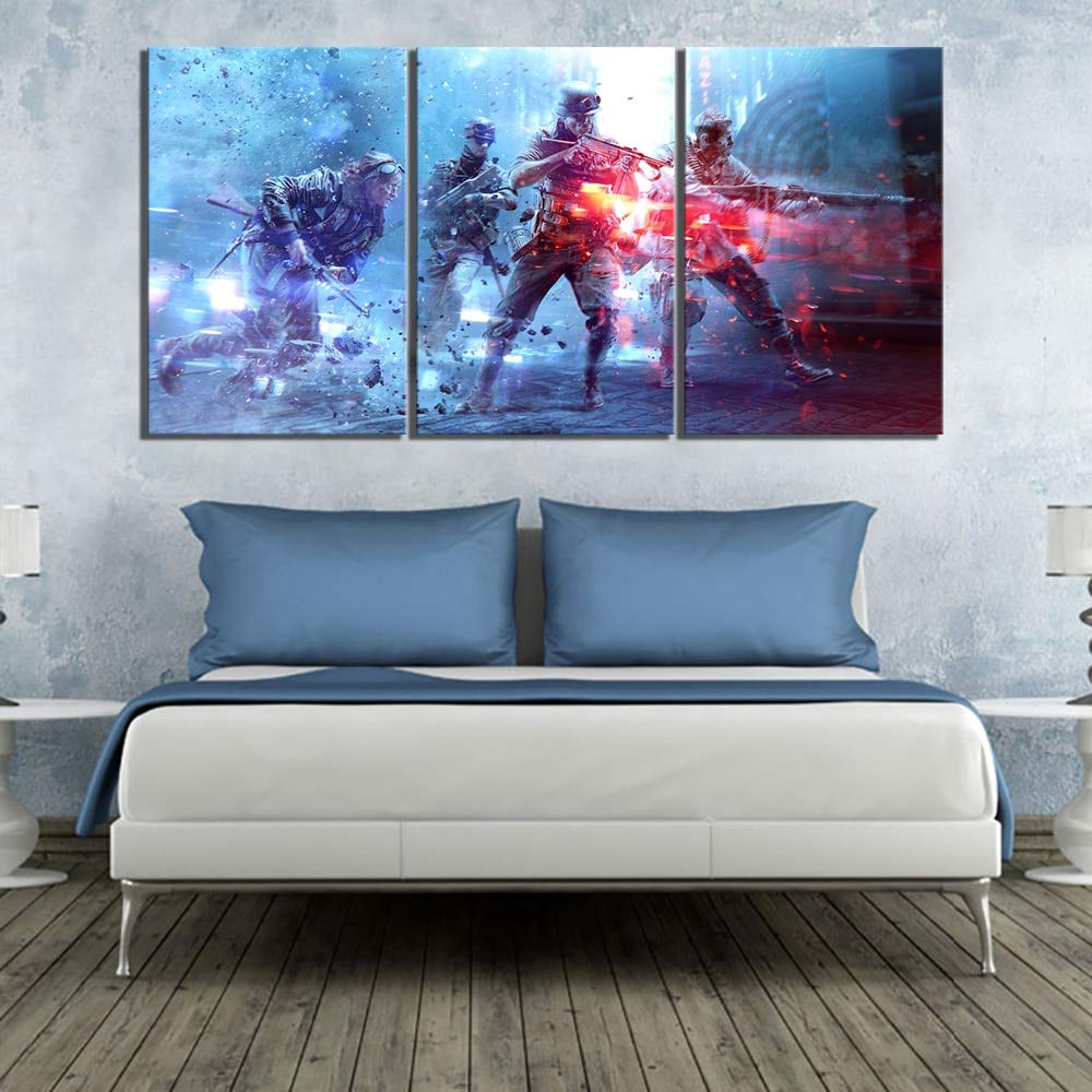 Tableau sur toile salon et affiche murale 3 panneaux pour décoration maison moderne