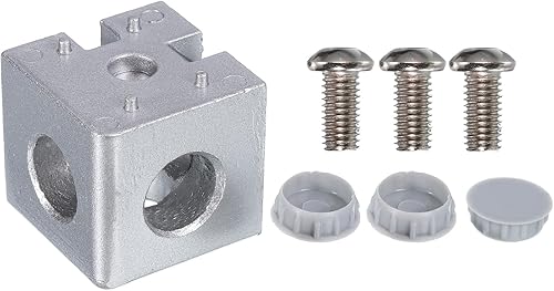 uxcell 1 Unidades 1.575x1.575x1.575 in 3-Way Corner Bracket Cube, bloque de aleación de aluminio para perfil de extrusión de aluminio serie 3030 con