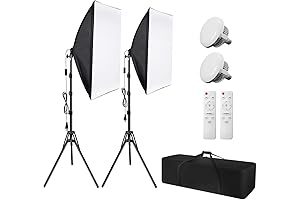 LimoStudio (LED Super Bright) 2400W Output Photo Studio Softbox Continuous Lighting Kit