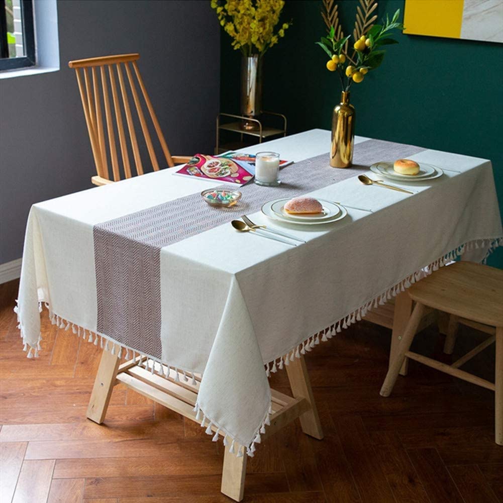 Nappe de table café 140x220 cm en tissu imperméable de qualité pour réception chic