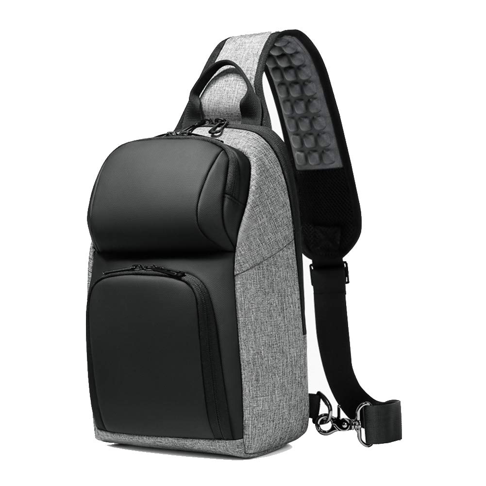 Mens Messenger Bag,Small Black Crossbody Chest Bags,with USB Port Shoulder Bag,Waterproof Hiking Biking Daypacks