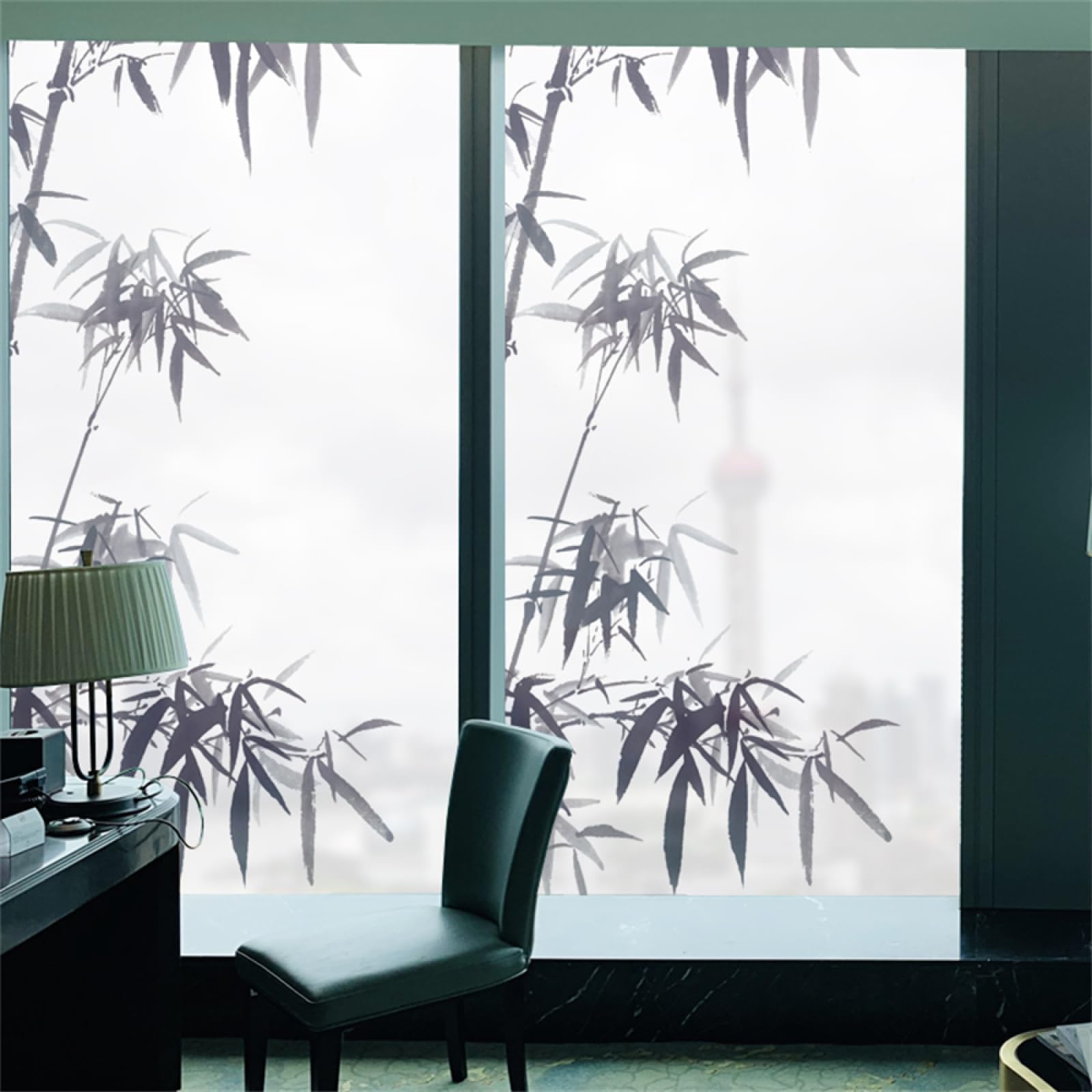 Fensterfolie Pflanzen Bambus Milchglasfolie Fensterfolie Milchglas  Selbstklebend Fensterfolie Sichtschutz Blickdicht Fenster Sichtschutzfolie  Folie ...