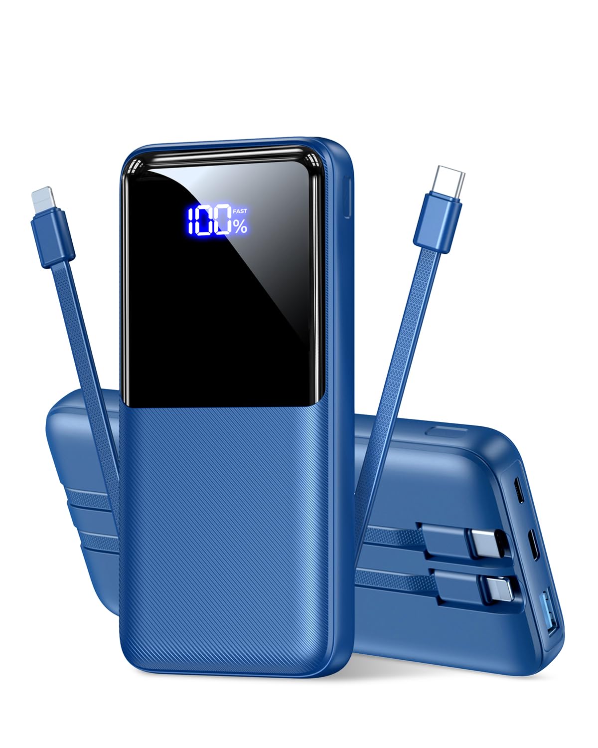 Portable Charger Power Bank - 20 000mAh Battery Pack Portable Phone Charger with Built in Cable 22 5W