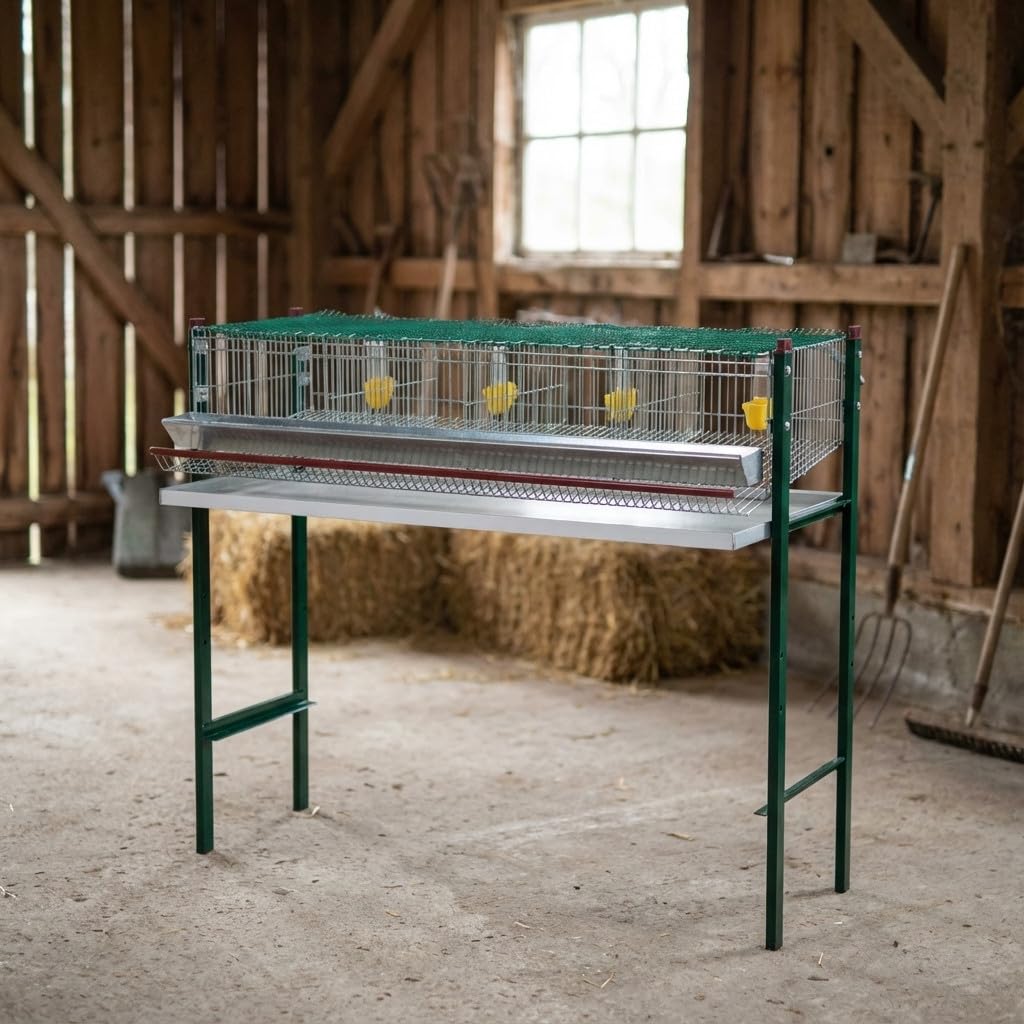 Suinga Jaula para pájaros galvanizada 4 departamentos, con comederos y bebederos, 105x47x90 cm