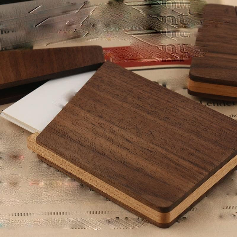Personalized Wooden Business Card Case Portable Solid Wood Pocket Holder Organizer image 4