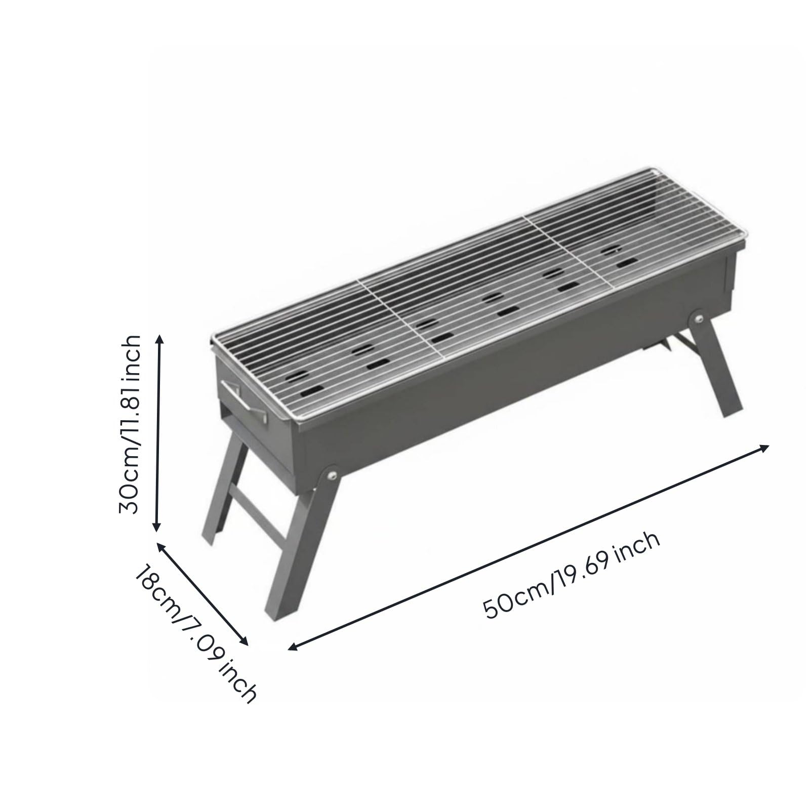 Baoblaze Barbecue a Carbone Portatile Griglia da Esterno Graticola Braciere in Acciaio Lega Spessa Design Pieghevole con Maniglie Trasporto Semplice, style to 3
