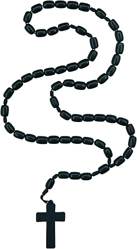 Catholica Shop I Catholic Religious Wear I Collar de cuentas de madera con colgante de cruz Collar de rosario católico I Collar de cruz religiosa