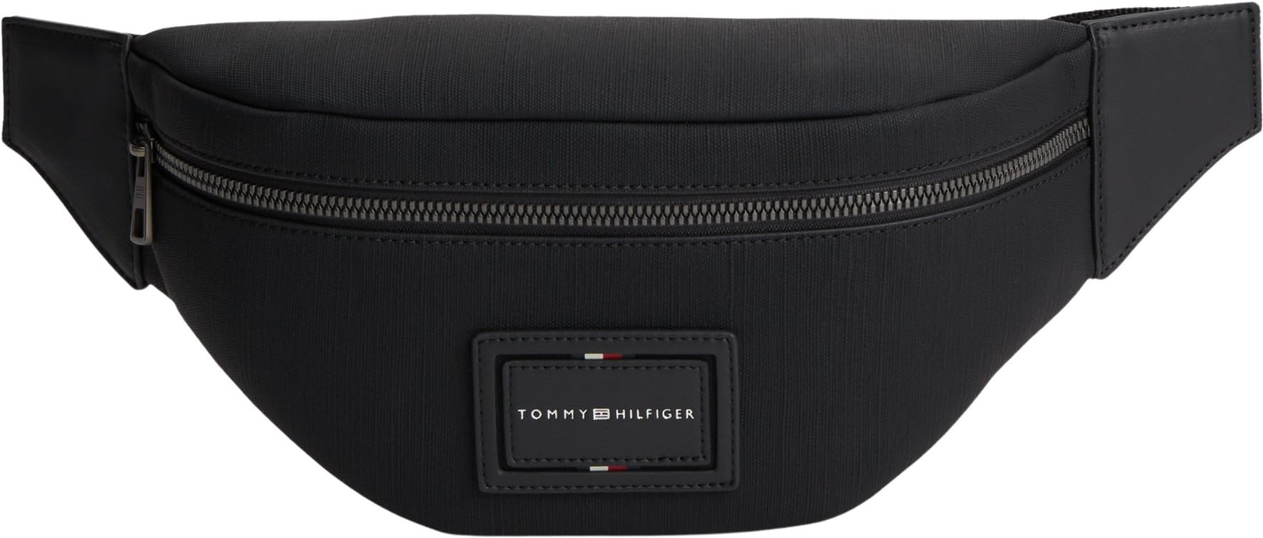 Tommy Hilfiger Men Th Foundation Bumbag AM0AM14442 Waistbag, BLACK, One Size