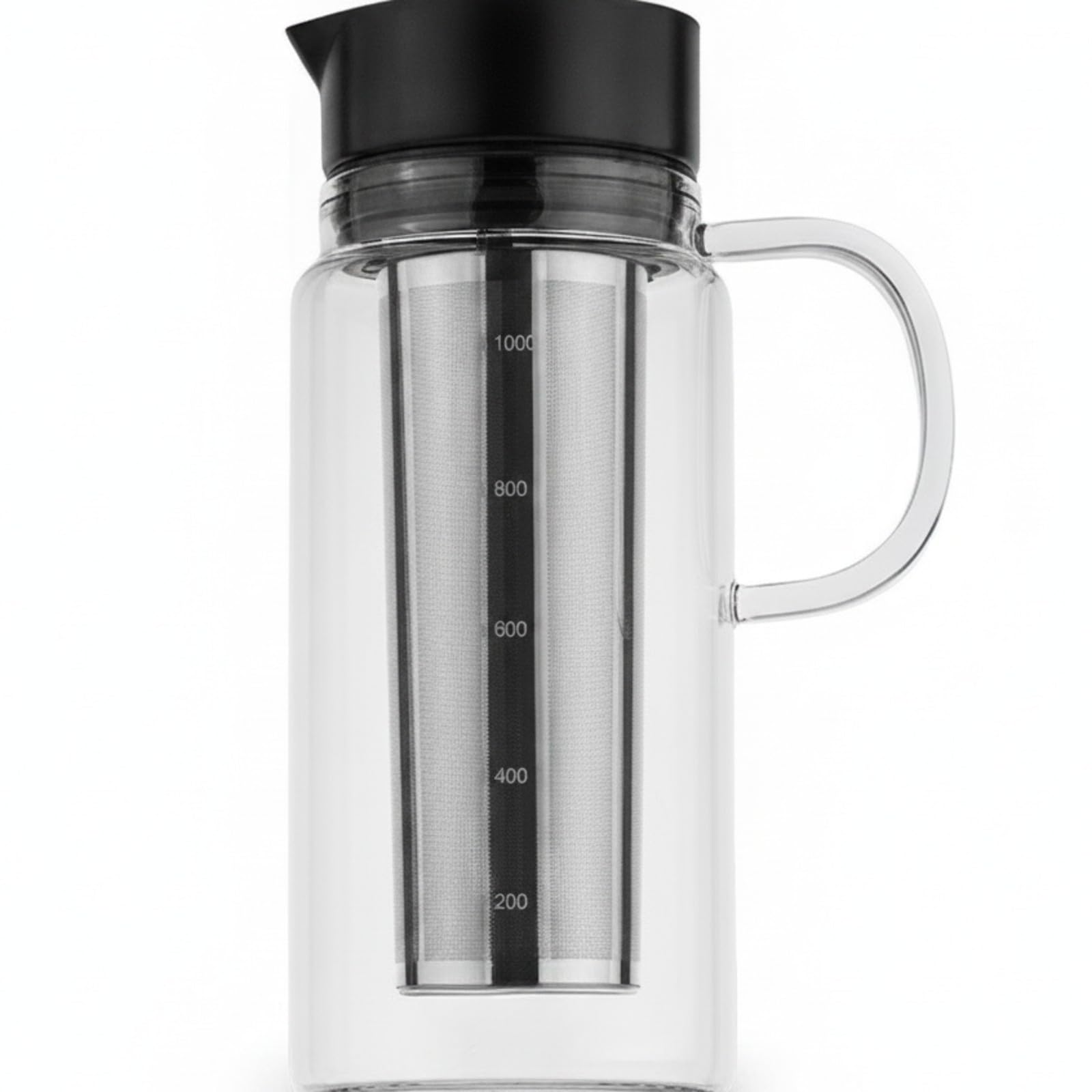 LOVIVER Caraffa per Cold Brew Facile da Riempire, Nero 1000ML
