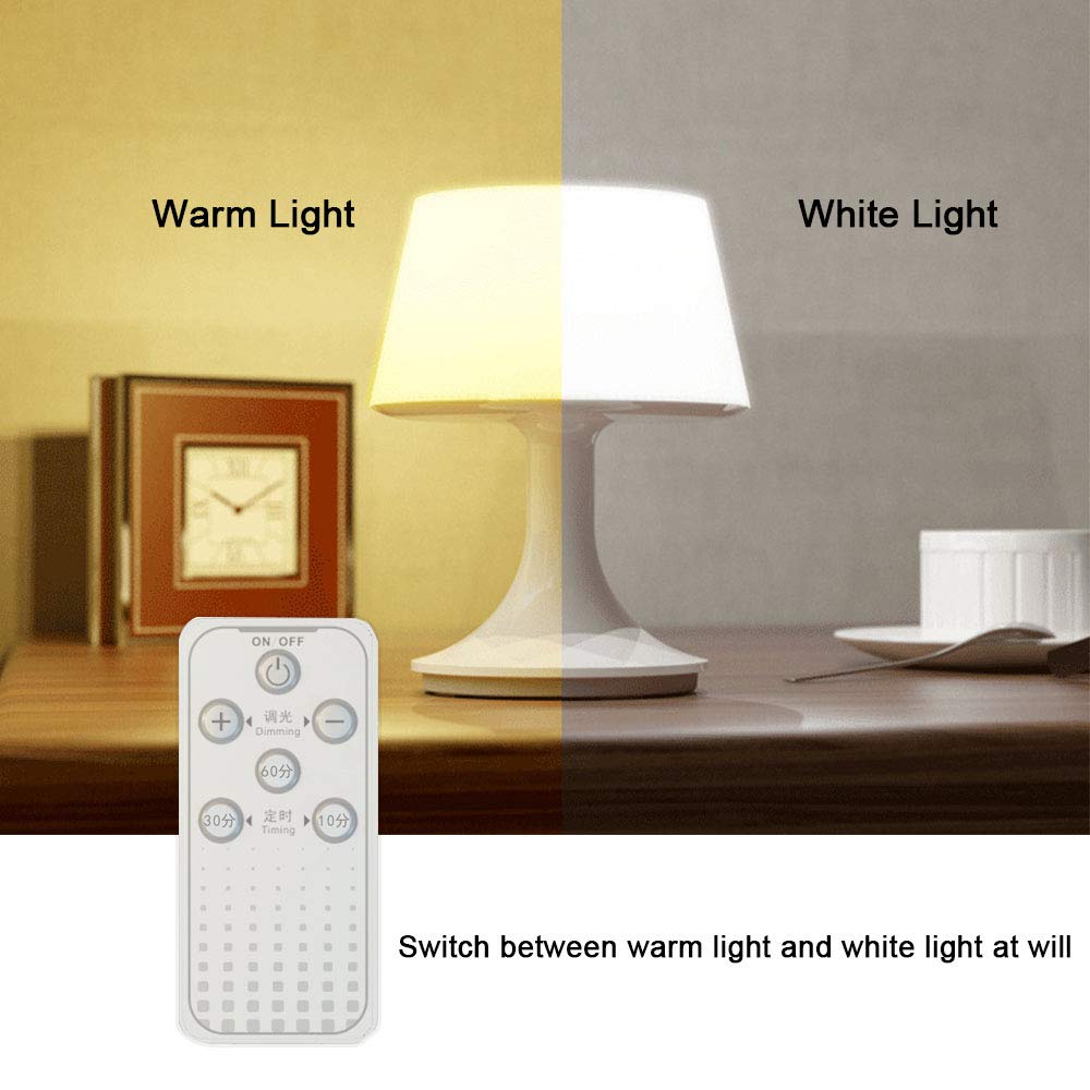 Senza fili portatile luce,USB LED Fungo Lampada Notte per Bambini,-Doppia gamma di colori-Regolazione della luminosità di dieci marce-con telecomando,per Camere da Letto e Salotti Lampada da comodino