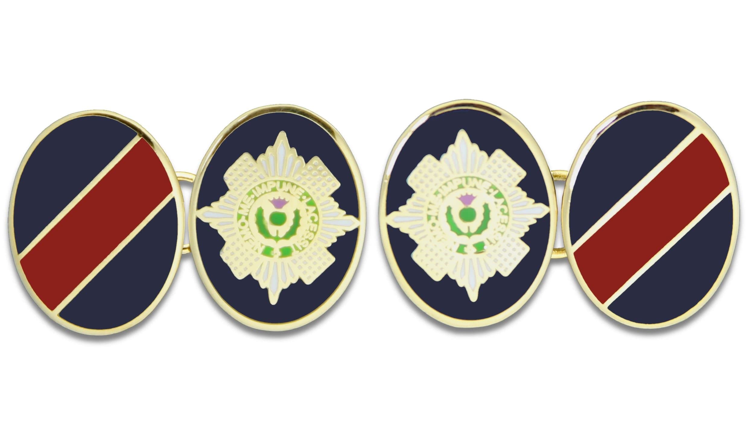 Scots Guards Gilt Enamel Regimental Cufflinks