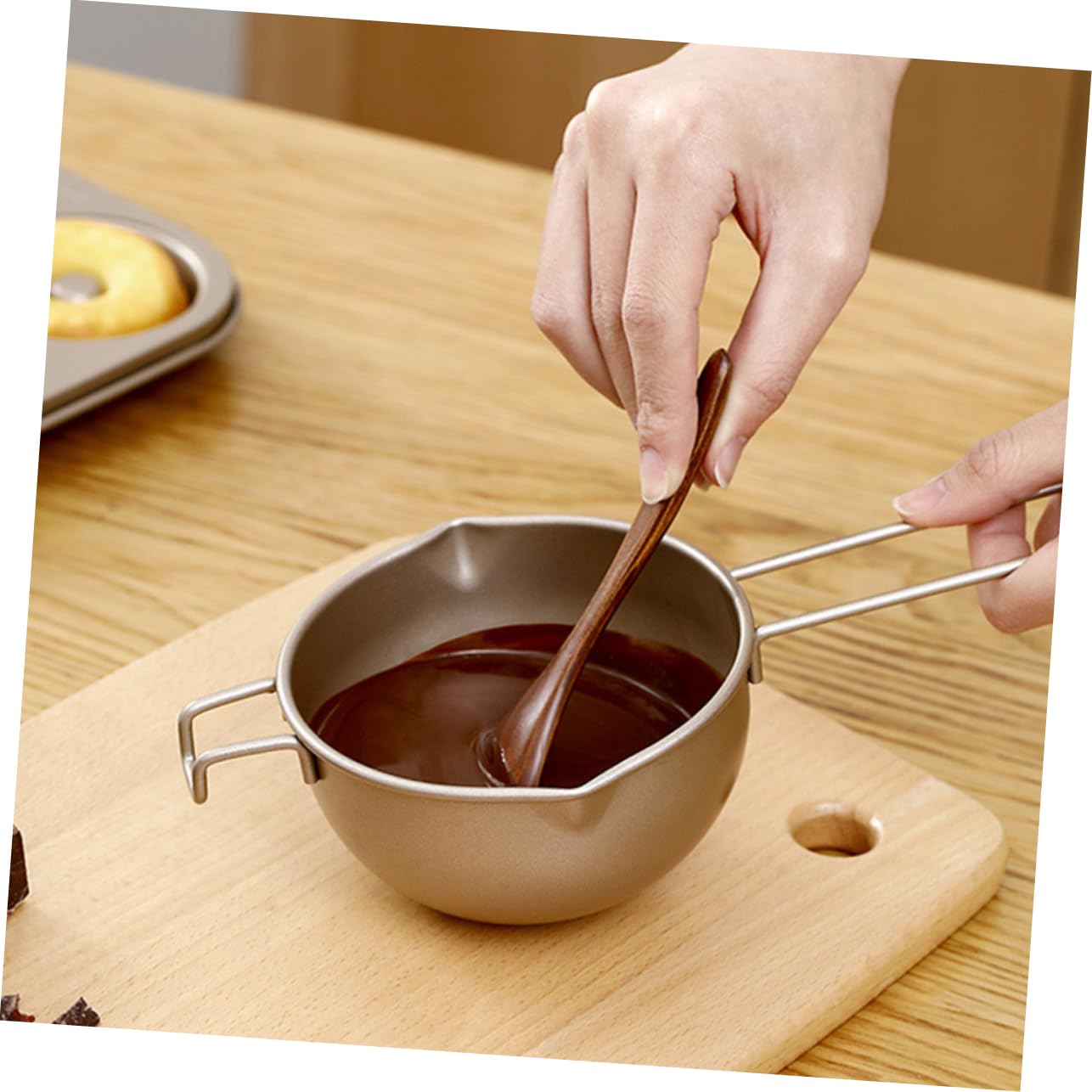 STOBAZA Diy Baking Supply 1pc Steel Melting Bowl Resistant for Easy Cleaning Space Saving