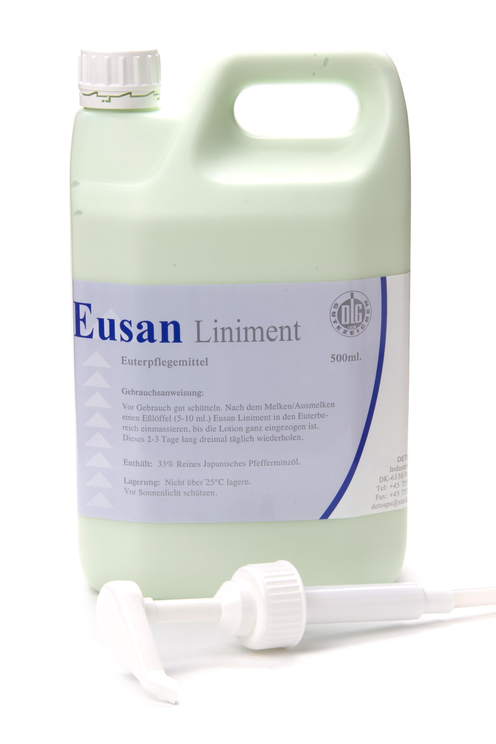 Eusan Linimet Japanisches Pfefferminzöl - Mittel zur Euterpflege Euterhygiene DLG Qualitätssiegel (2.5 l - Kanister mit Spender)