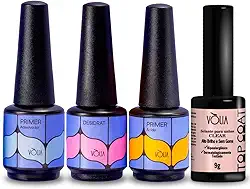 Kit Top Coat+ Desidrat+ Primer Ácido+ Primer sem Ácido Vòlia
