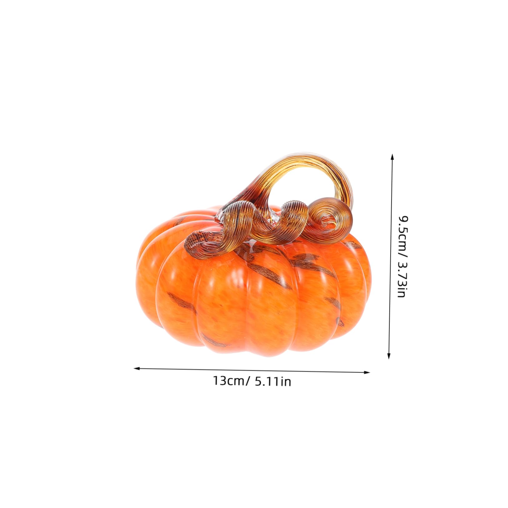 IMIKEYA Künstliches Halloween-kürbis- Mundgeblasene Kürbisstatue Aus Glas Miniatur-kürbisfigur für Den Herbsttisch Erntedankfest und Halloween-partyzubehör