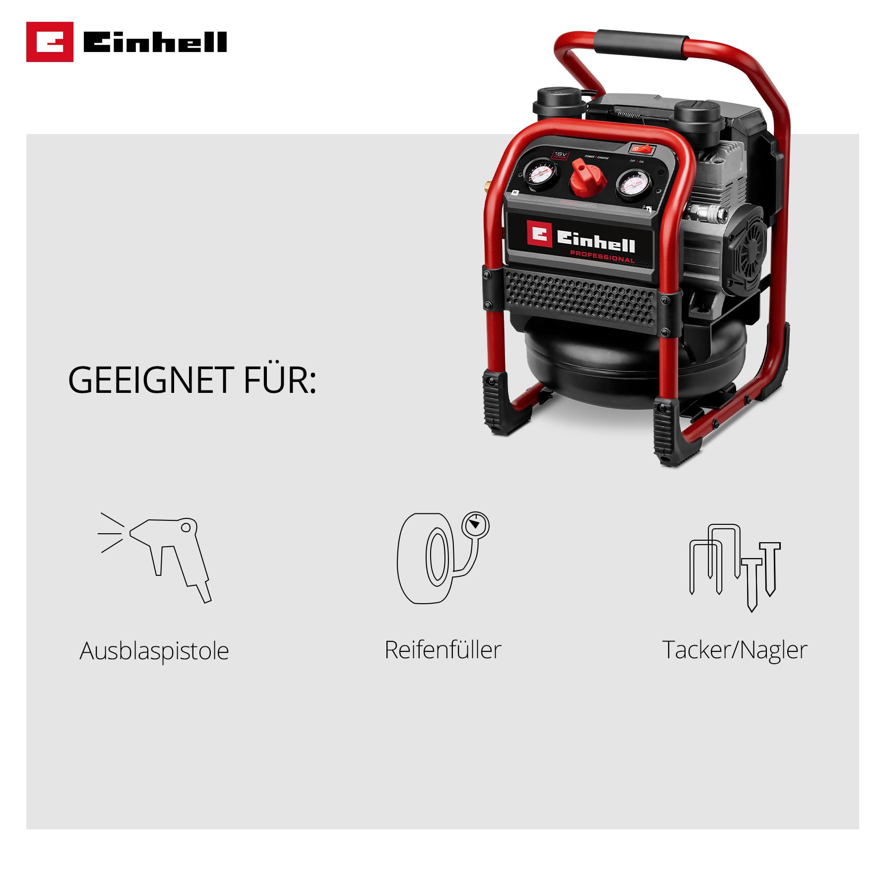 Einhell Professional Akku-Kompressor SILENZZO 18/160