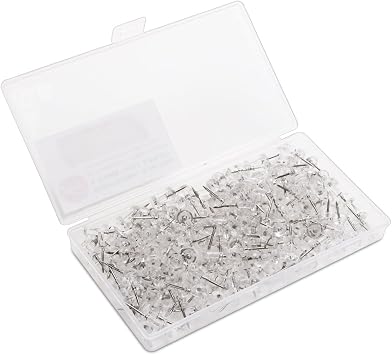 Push Pins Clear Thumb Tacks Standard Pushpins Steel Point and Plastic Head Clear