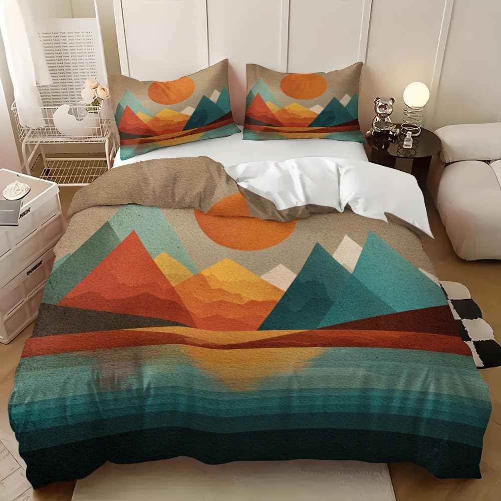 Komplet pościeli 3D 155 x 220 cm, krajobraz miękka mikrofibra, 3-częściowy
