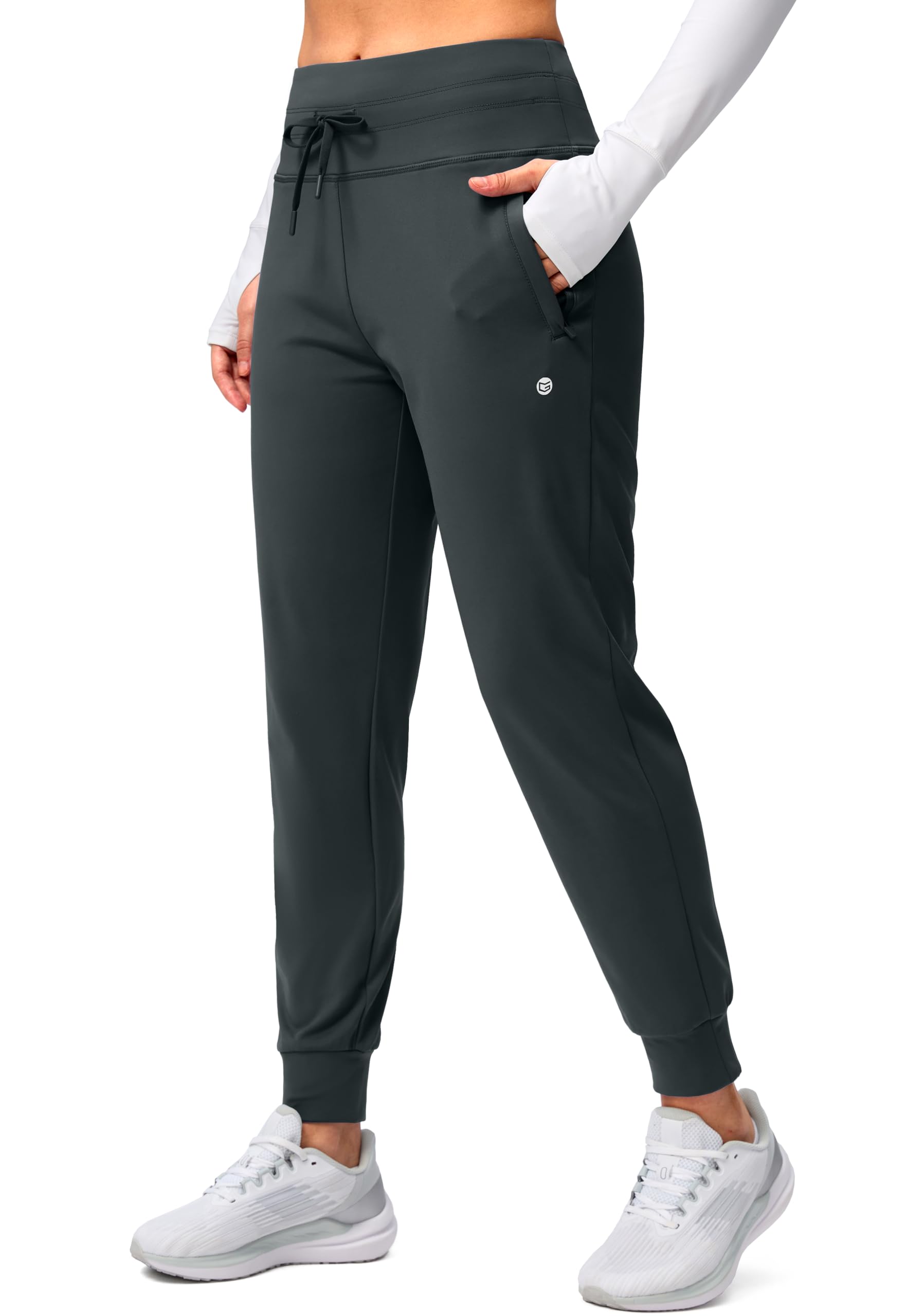 G Gradual Women's Fleece Lined Joggers High Waisted Water Resistant Thermal Winter Sweatpants Running Hiking Pockets