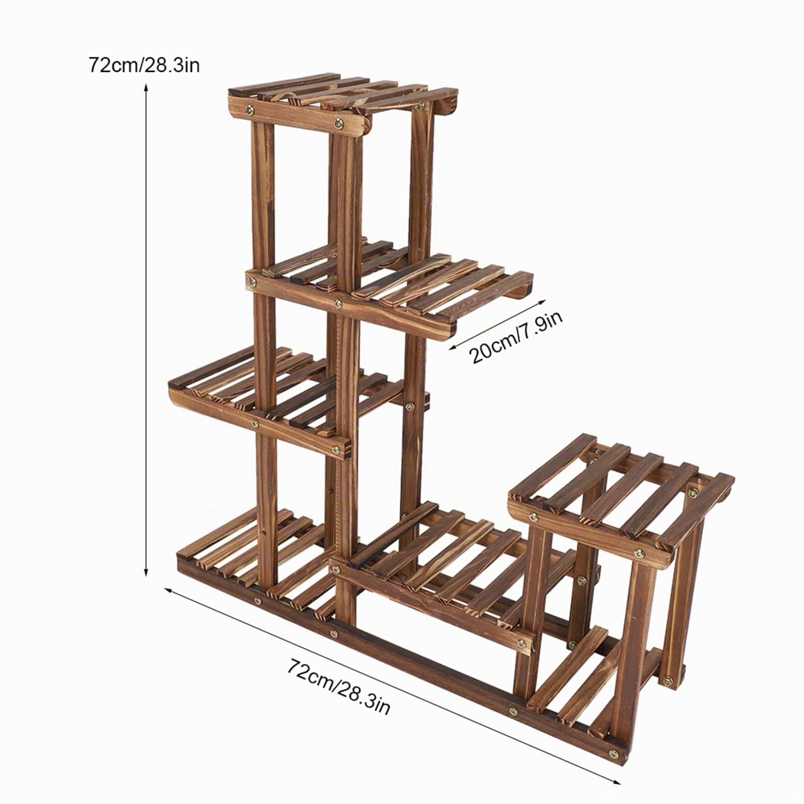 Estantería para flores, estantería de madera para jardín, soporte de flores de varios niveles, escalera para plantas, balcón, escalera, exterior, estantería de madera para interior, balcón, salón,