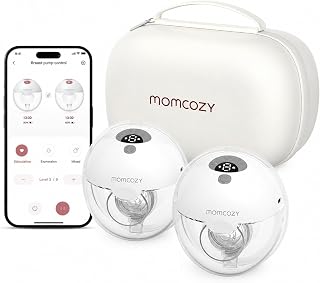 Momcozy M5 Smart Milchpumpe mit App, 2 Pack Grau