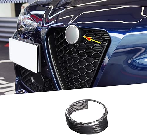 CHEYA 100% fibra de carbono real de la parrilla delantera del coche decoración marco ajuste accesorios para Alfa Romeo Giulia 2017-2020 (estilo A)
