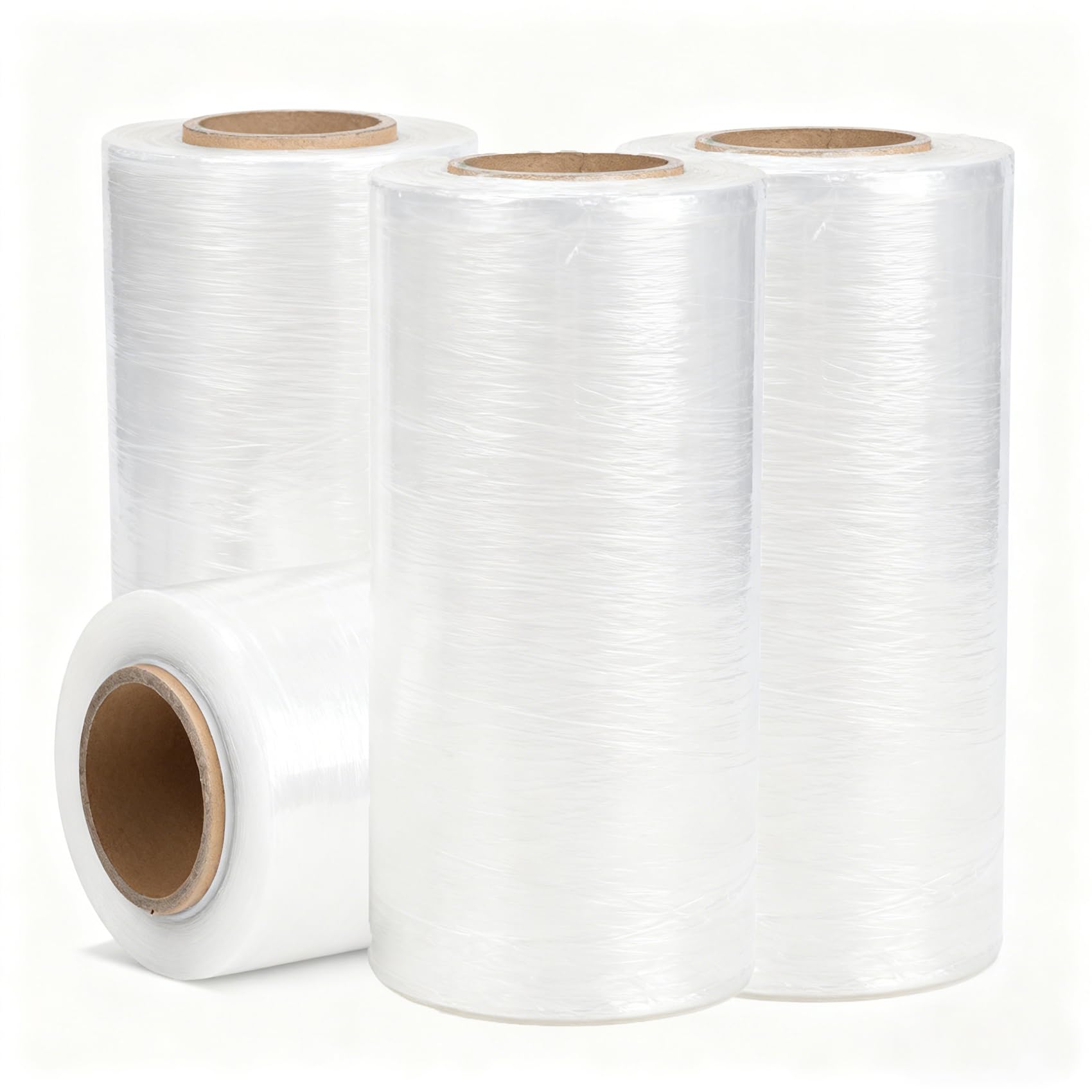 Film Stretch Professionale 75cm, 80 Gauge - Film per Pallet 500% Pre-Allungamento, Alta Resistenza alla Perforazione e Adesione Superiore, Bobina 450m per Logistica & Magazzinaggio (Size:4 rolls set)