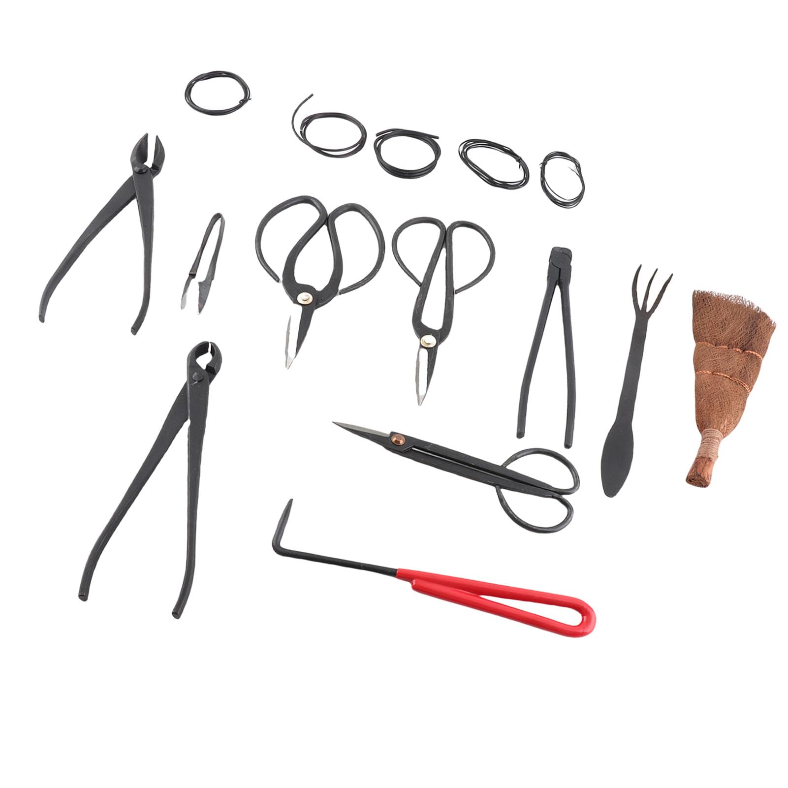 Juego de Herramientas para Bonsái, Tijeras de Podar de Acero Al Carbono, Kit de Rastrillo para Amantes del Jardín, 11 Piezas