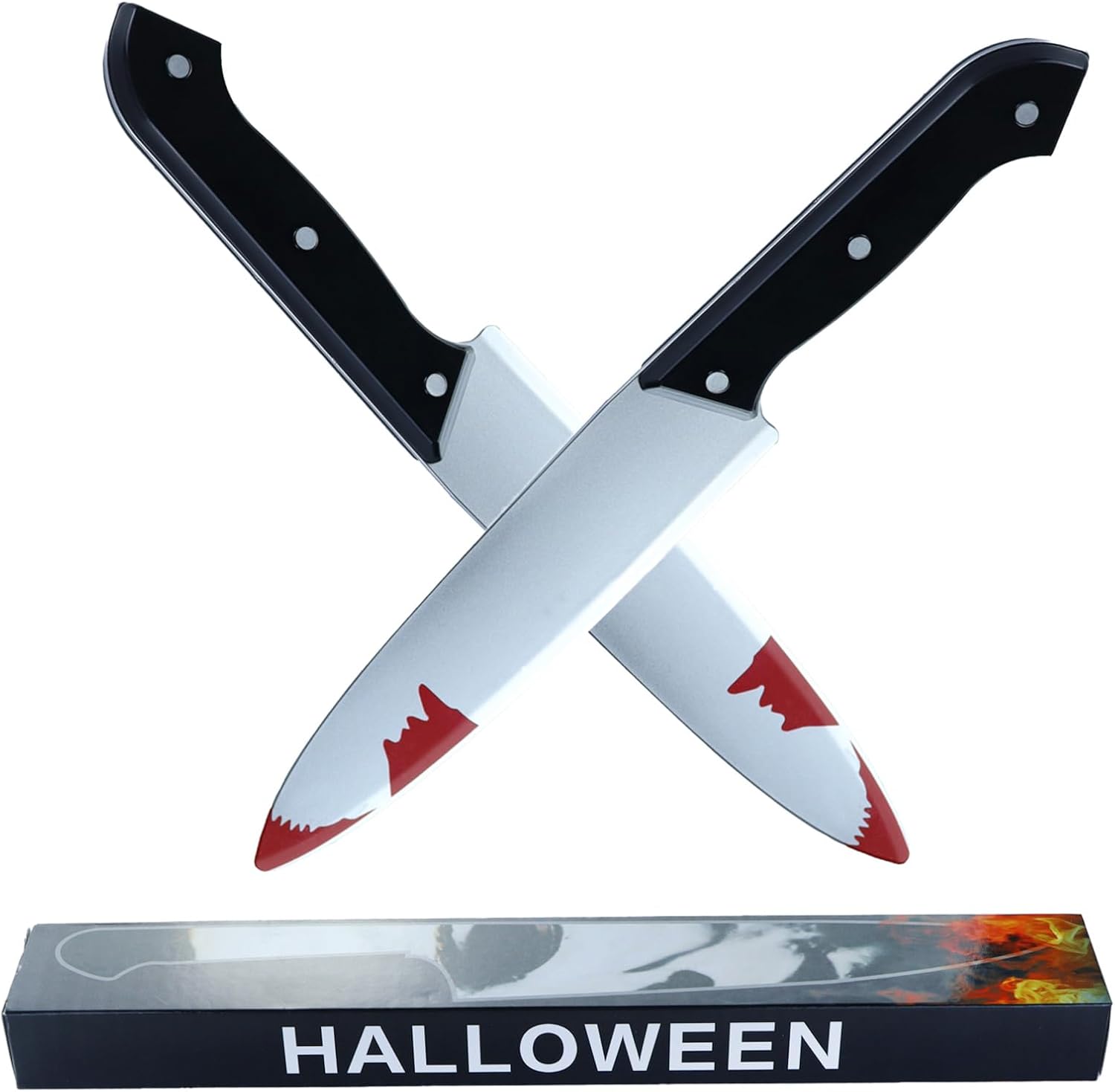 RTOPDS 2 Pack Classic Halloween Fake Knife Prop Cosplay