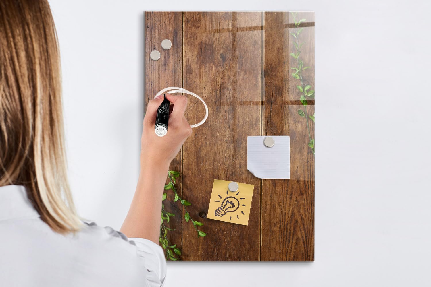 Lavagna per appunti magnetica 40x60 cm | Legno rustico