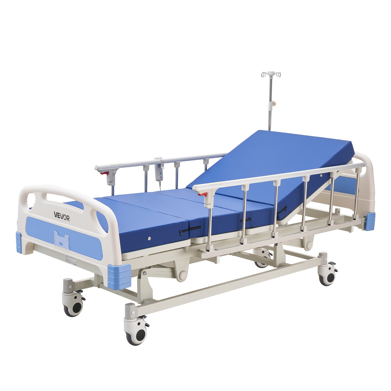 VEVOR Letto Ospedaliero Elettrico per Degenza Letto Ospedaliero Capacità di Carico 250 kg per l'Assistenza Domiciliare, Angolo Schienale Regolabile 0-75° Altezza Regolabile 475-750mm 3 Funzioni