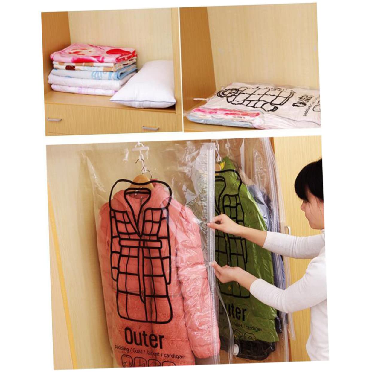 Bolsas organizadoras para Viajes Bolsas de Almacenamiento para Viajes Bolsa de Almacenamiento Transparente Ropa Cubierta Antipolvo Bolsa para Colgar Bolsa de vacío Bolsa de vacío