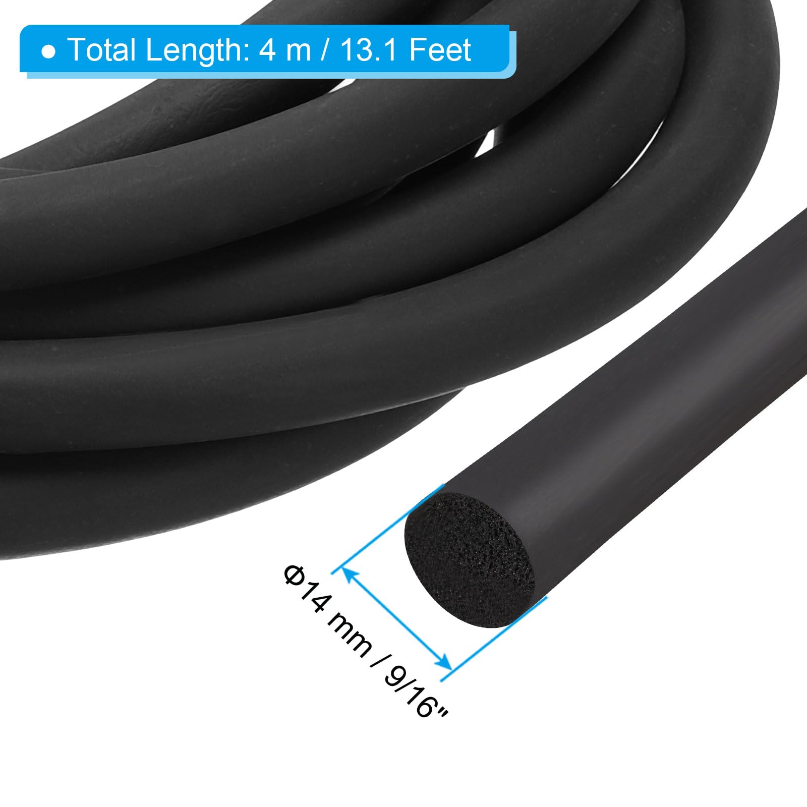PATIKIL 14mm x 4m Backer Rod, Foam Rope Caulk Crack Joint Filler Roll Seal Weather Strip for Home Construction Black - Image 2