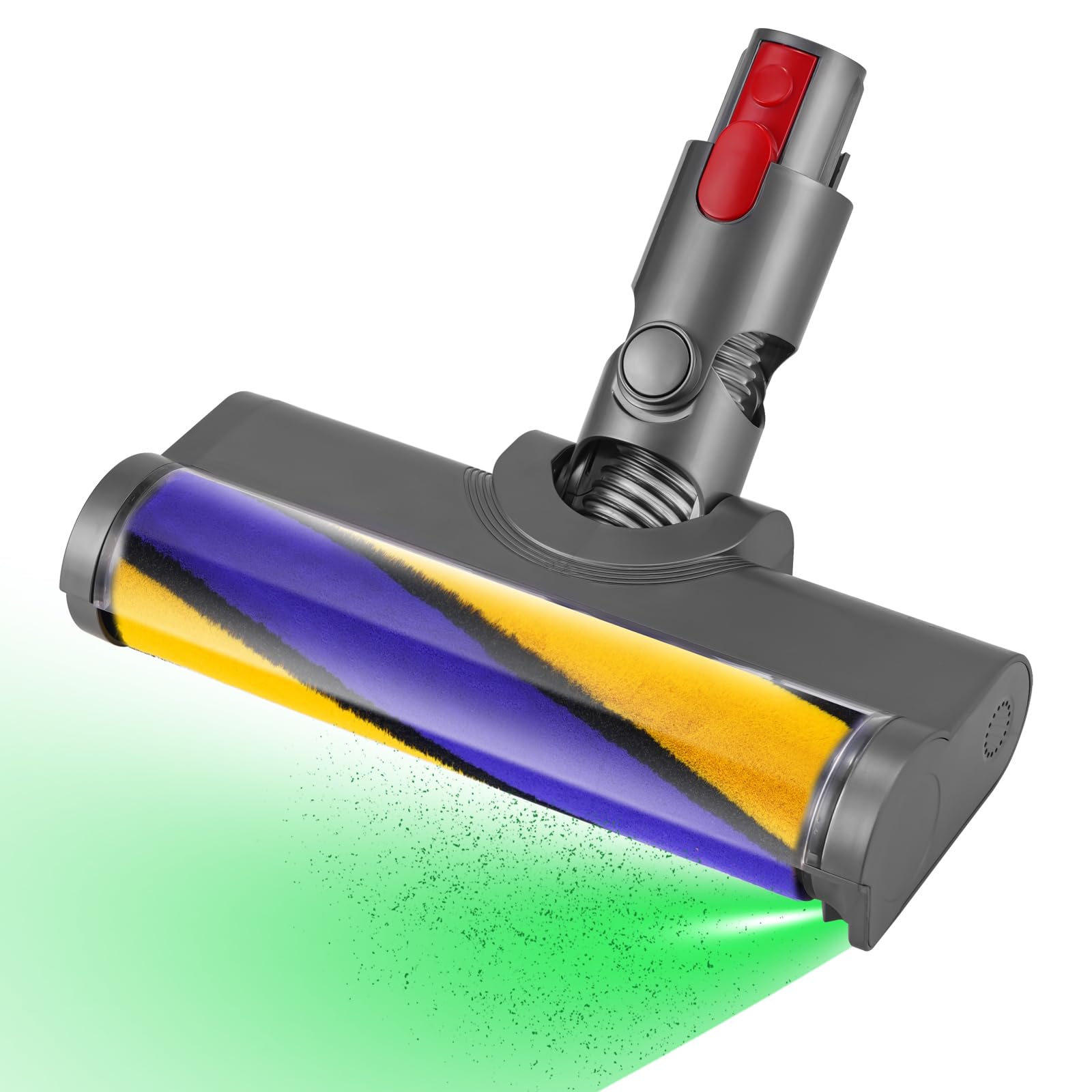 Cabezal de Cepillo Eléctrico para Dyson V7, V8, V10, V11 y V15, Cepillo del Rodillo con Luces LED para Revelar el Polvo Invisible y Rodillo Suave para una Limpieza Eficaz en Suelos Duros