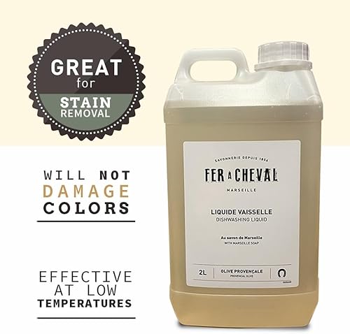 Miniatura 3 de Fer à Cheval - Recambio líquido para lavavajillas 2 L67.6 fl oz  Fórmula a base de jabón Marsella con 99% de ingredientes naturales, fabricado en