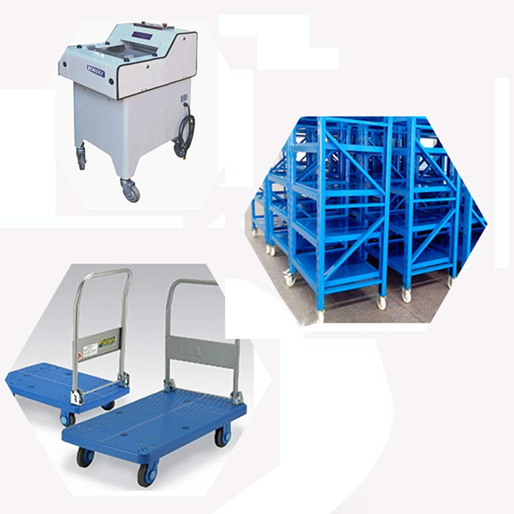 Rotelle per servizio pesante 3 pollici 75 mm Industriale Trasporto Silenzioso Gomma, M10 Filo Stelo perno 300kg Con freno, Ospedale Fabbrica Scuola Hotel Trolly Gomma artificiale 4 confezioni