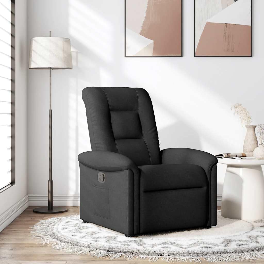 vidaXL Sillón reclinable de Tela Negro