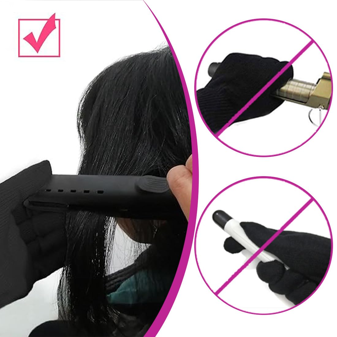 1 PCS Gants résistants à la chaleur, protection contre la chaleur doux pour les outils de chauffage des cheveux, Salon pour Fer à Friser Fer Plat Outils de Cheveux, Thermique pour Coiffure