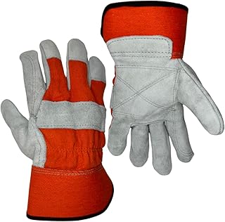 Seattle Glove 1360ID0-L Premium Select Shoulder Leather , Inside Double Palm Glove, Orange Canvas, 2.5 