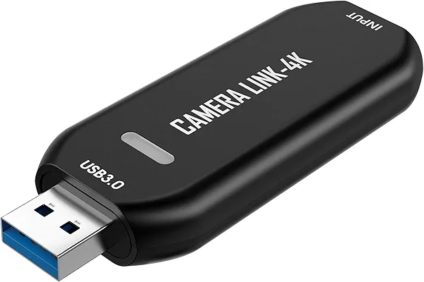 DigitPro Cam Link 4K – External Capture Card for DSLR Camcorder ActionCam as Webcam, HDMI to USB 3.0, Meet/Stream/Record in 2K50/1080p60, Easy Connect for OBS/Zoom, Windows/Mac