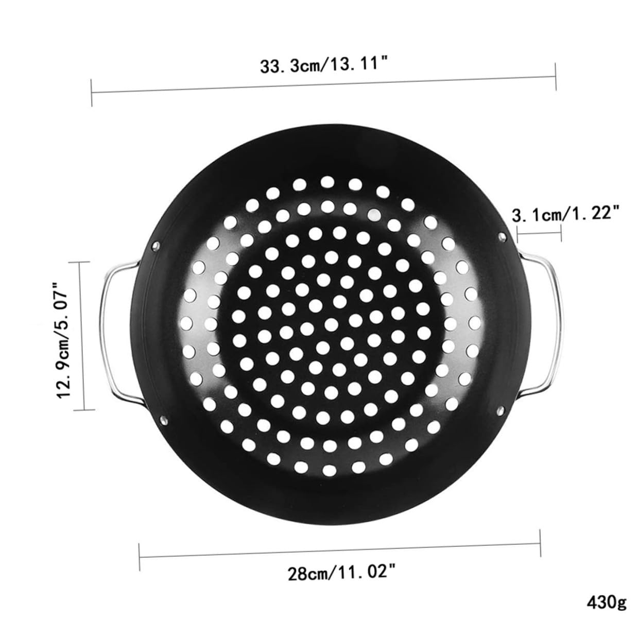 Alasum Cestello per Griglia Antiaderente e Comodo Wok per Grigliare Verdure, Resistente All’usura, per Barbecue All’aperto e Cucina Indoor, Facile da Pulire e Pratico per Buffet