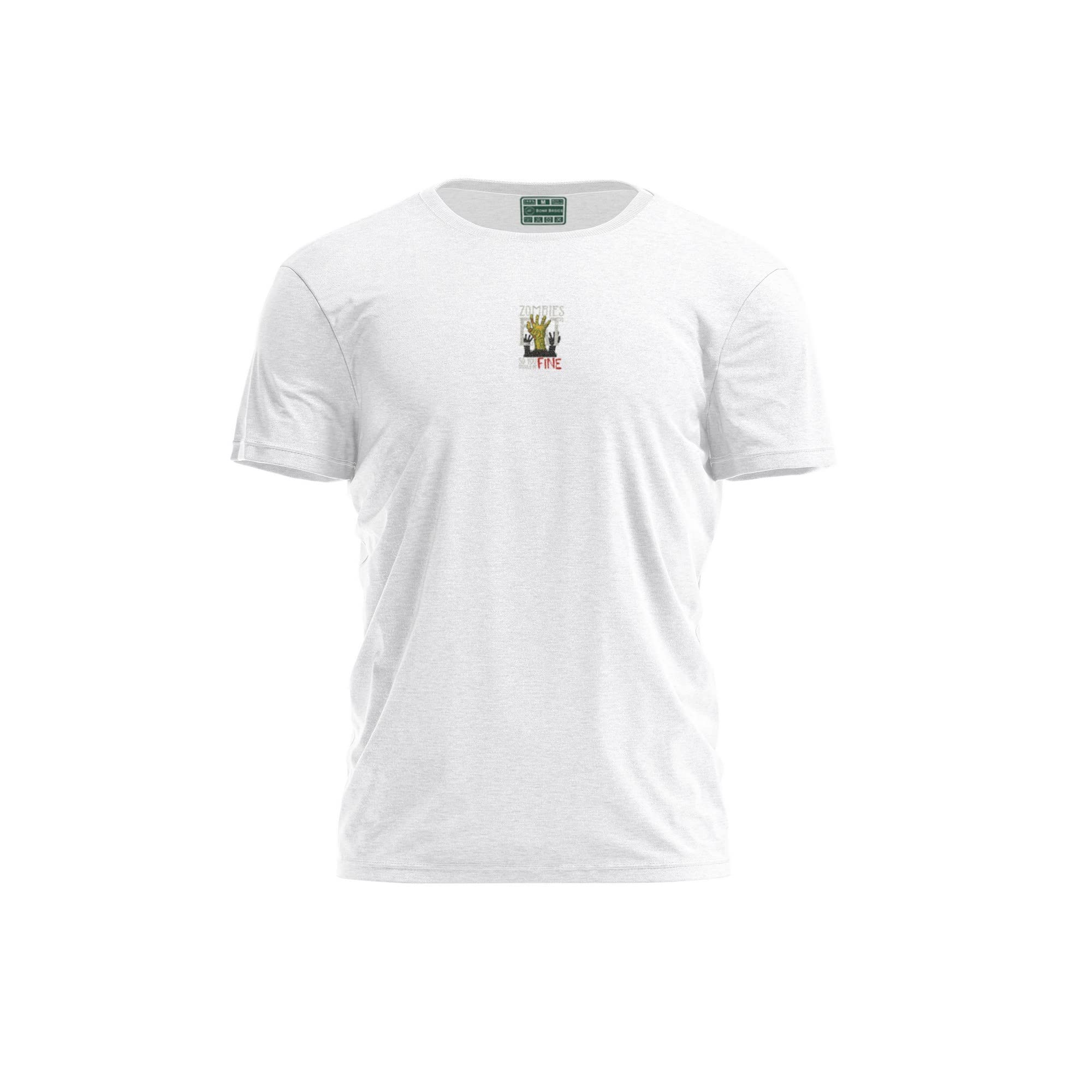 Bona Basics, Digitally Printed, Men's Basic T-Shirt,%100 Cotton, White, Casual, Men's Tops, Size: XL