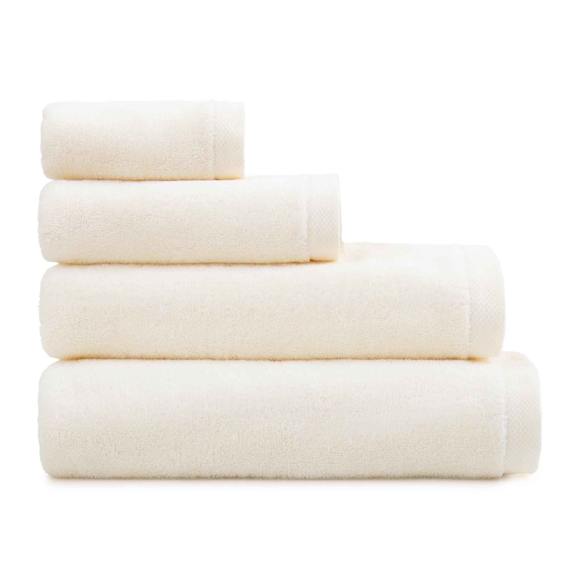 Zwoltex – Set di 4 asciugamani AURA Asciugamano Premium, Ecru