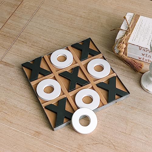 Juego de Mesa Tic Tac Toe Clásico de Madera 12x12 pulgadas miniatura 2
