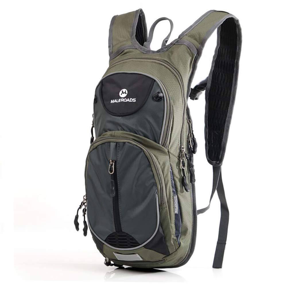 Maleroads Larger Capacity Hydration Pack with 2L Water Bladder, Insulated Water Backpack Water Resistant Hydration Backpack for Hiking, Cycling, Camping (Olive Green)