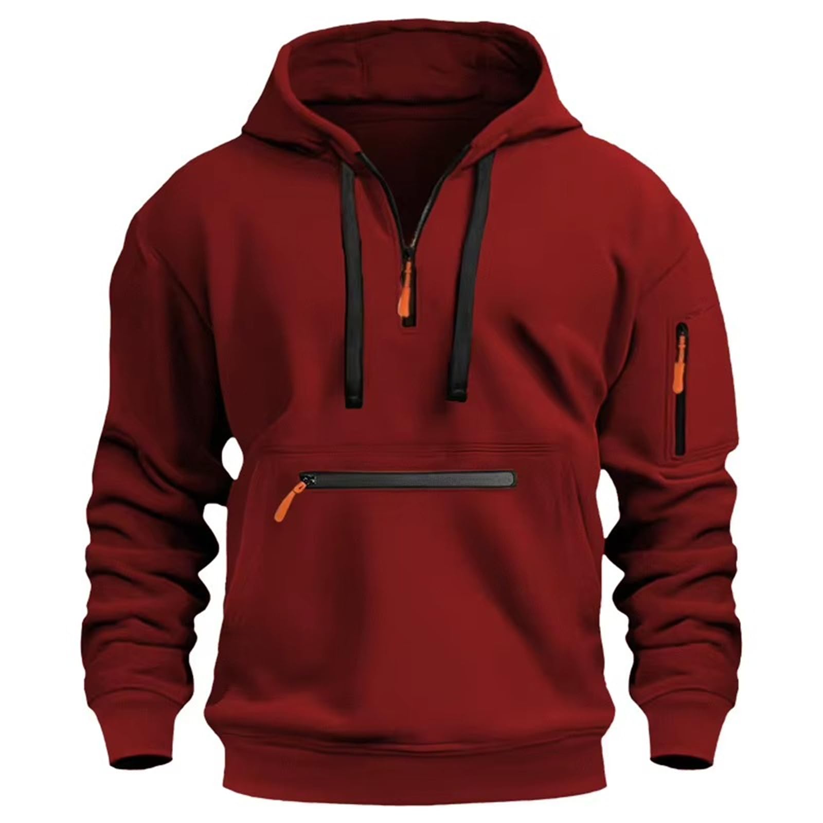 GUOYUXIAO Felpa con Cappuccio da Uomo Oversize con Zip, Autunno-Inverno